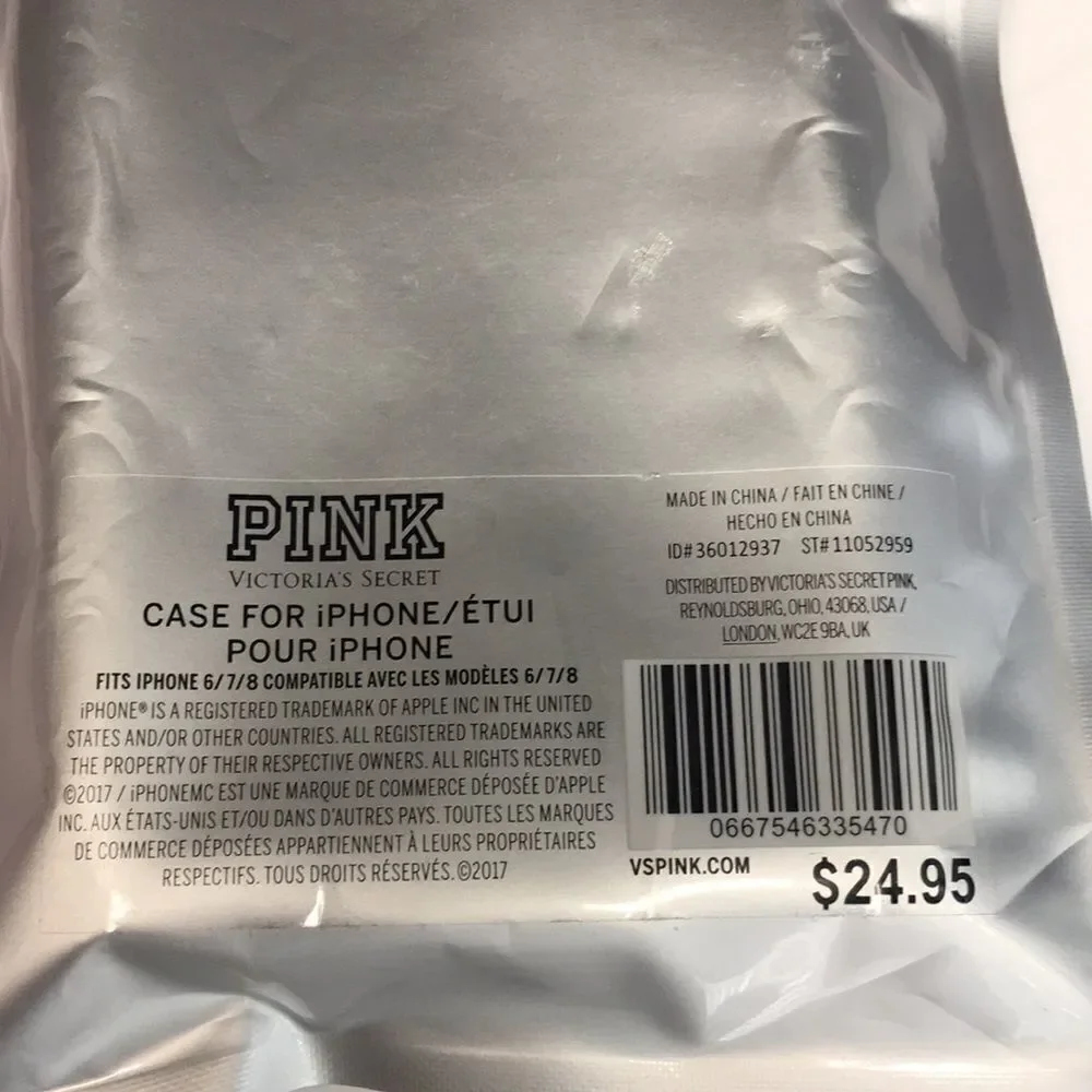 PINK VICTORIA SECRET PHONE CASE 6/7/8